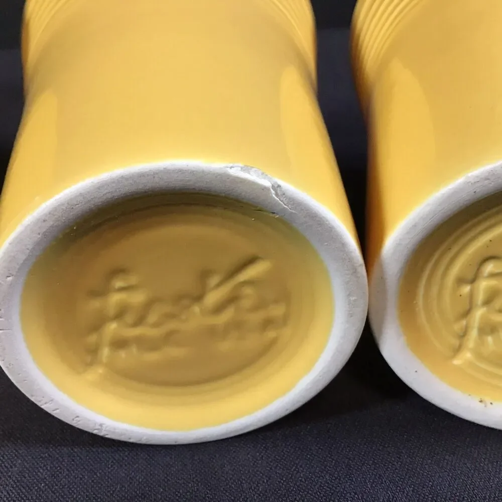 Fiesta Ware Syrup Juice Mini Disc Pitcher Fiestaware Tumblers Cups Yellow